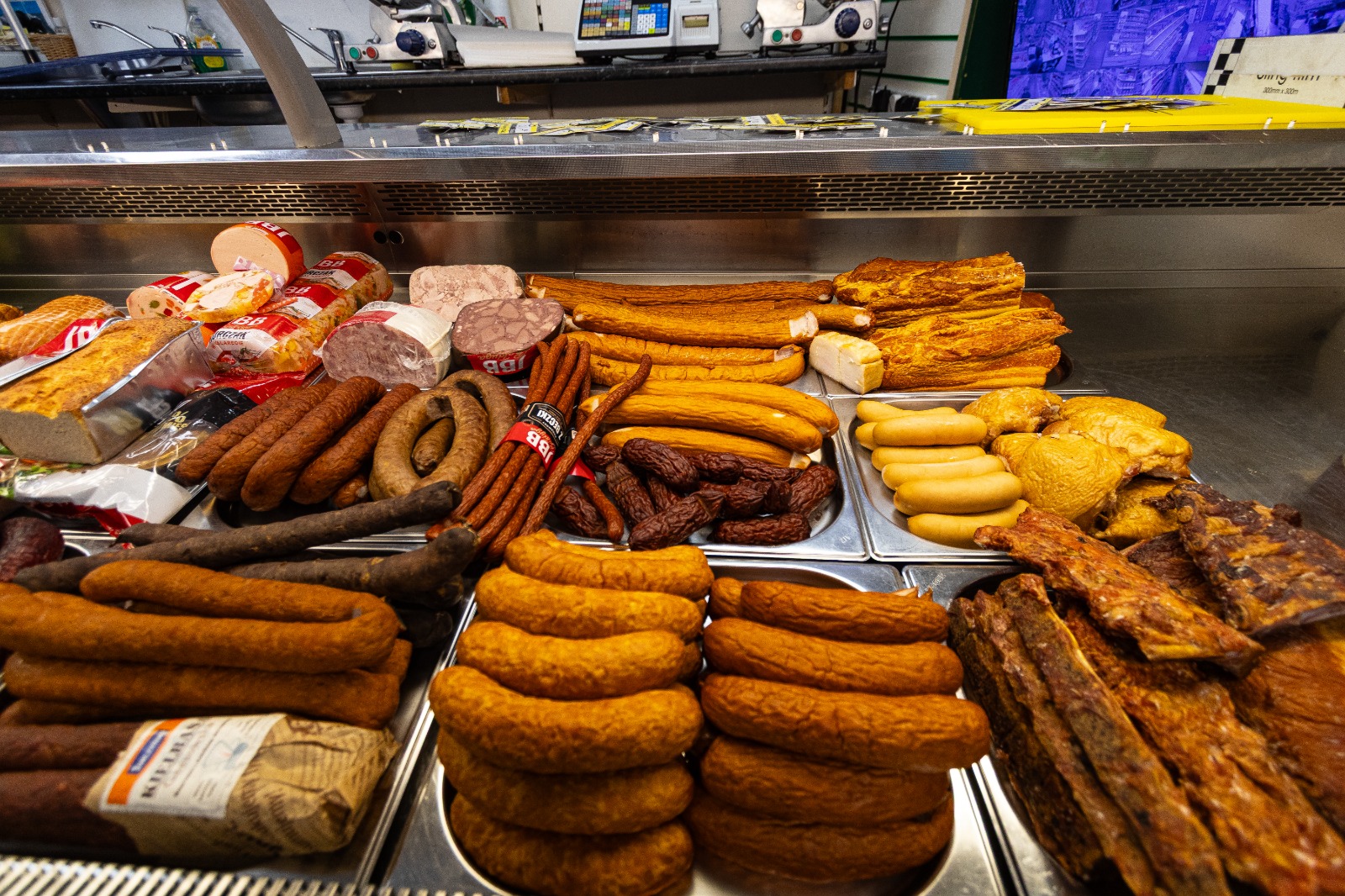 Polish deli counter with cheeses, hams and cold cuts 3