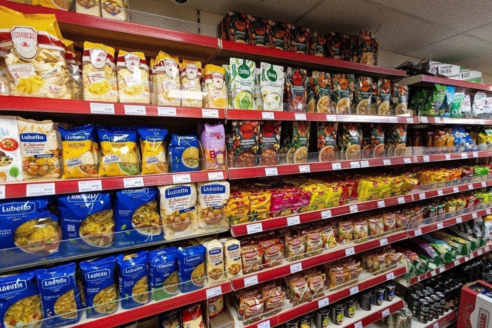 Polish pasta and soup packets including Lubella, Czaniecki and Jemy